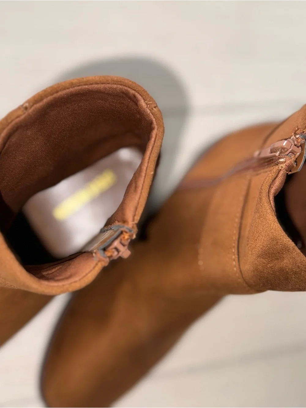 Steve Madden Cognac Suede-Look Ankle Booties with Buckle
